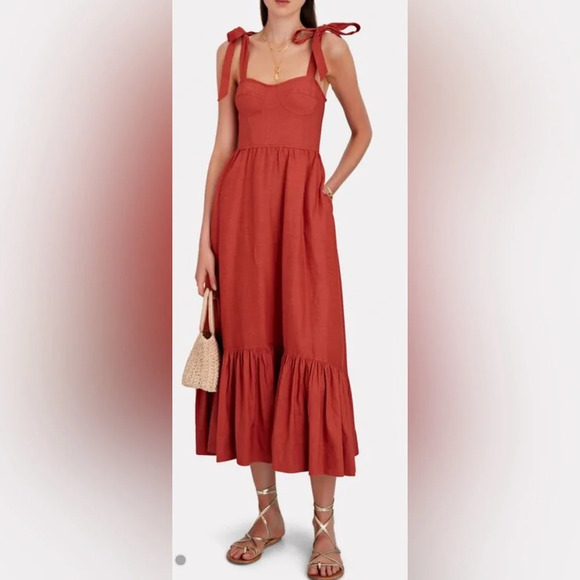 JONATHAN SIMKHAI Georgia Bustier Midi Dress - Picture 1 of 7